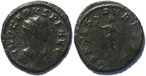 Carus 282-283AD Antoninianus, Spes walking holding flower